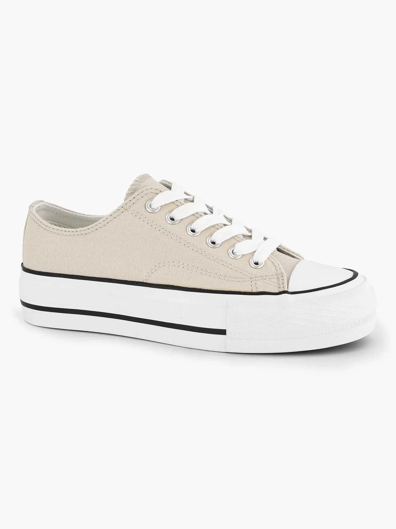 Graceland Beige Canvas Sneaker-Dames Sneakers