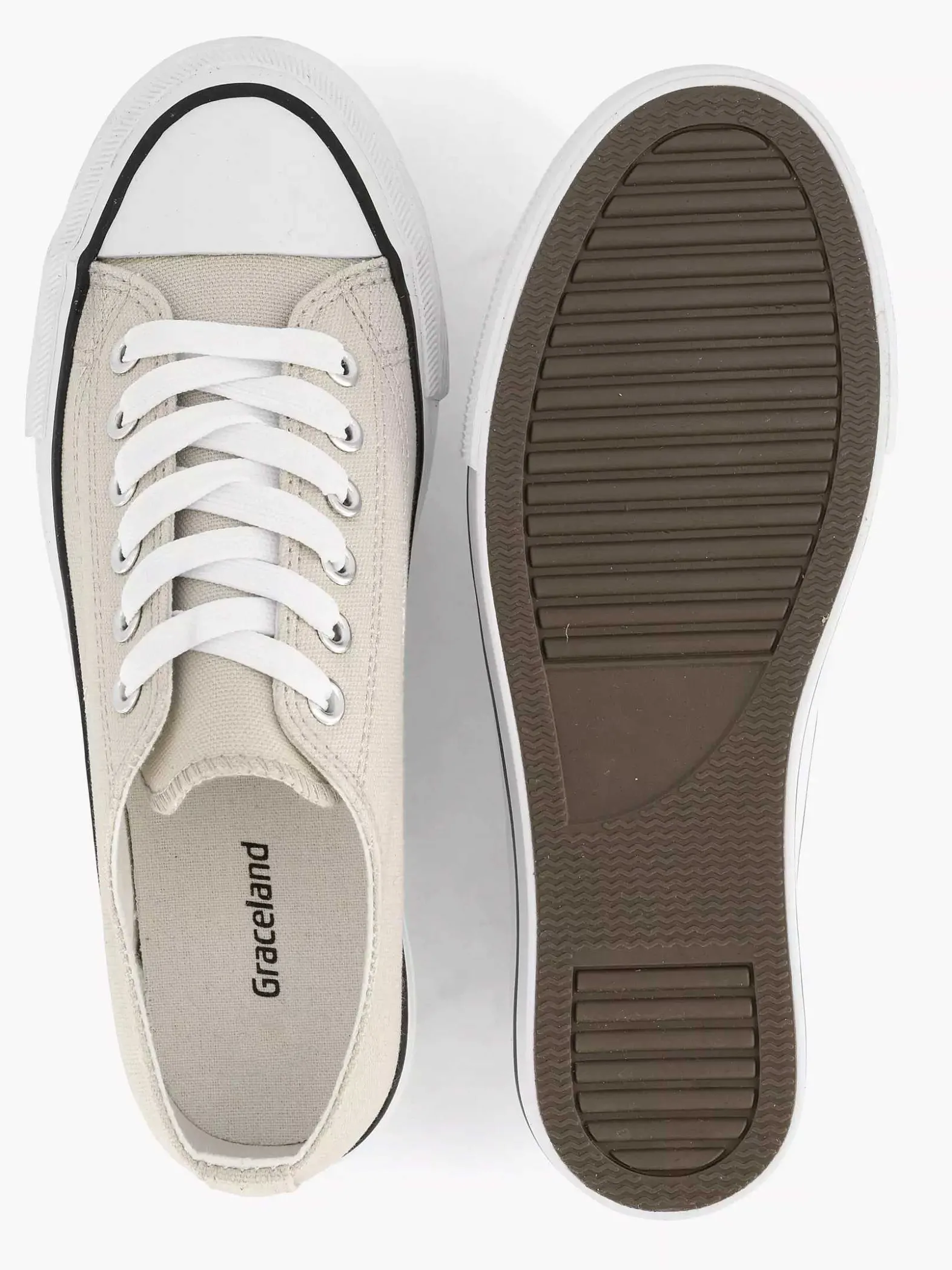 Graceland Beige Canvas Sneaker-Dames Sneakers