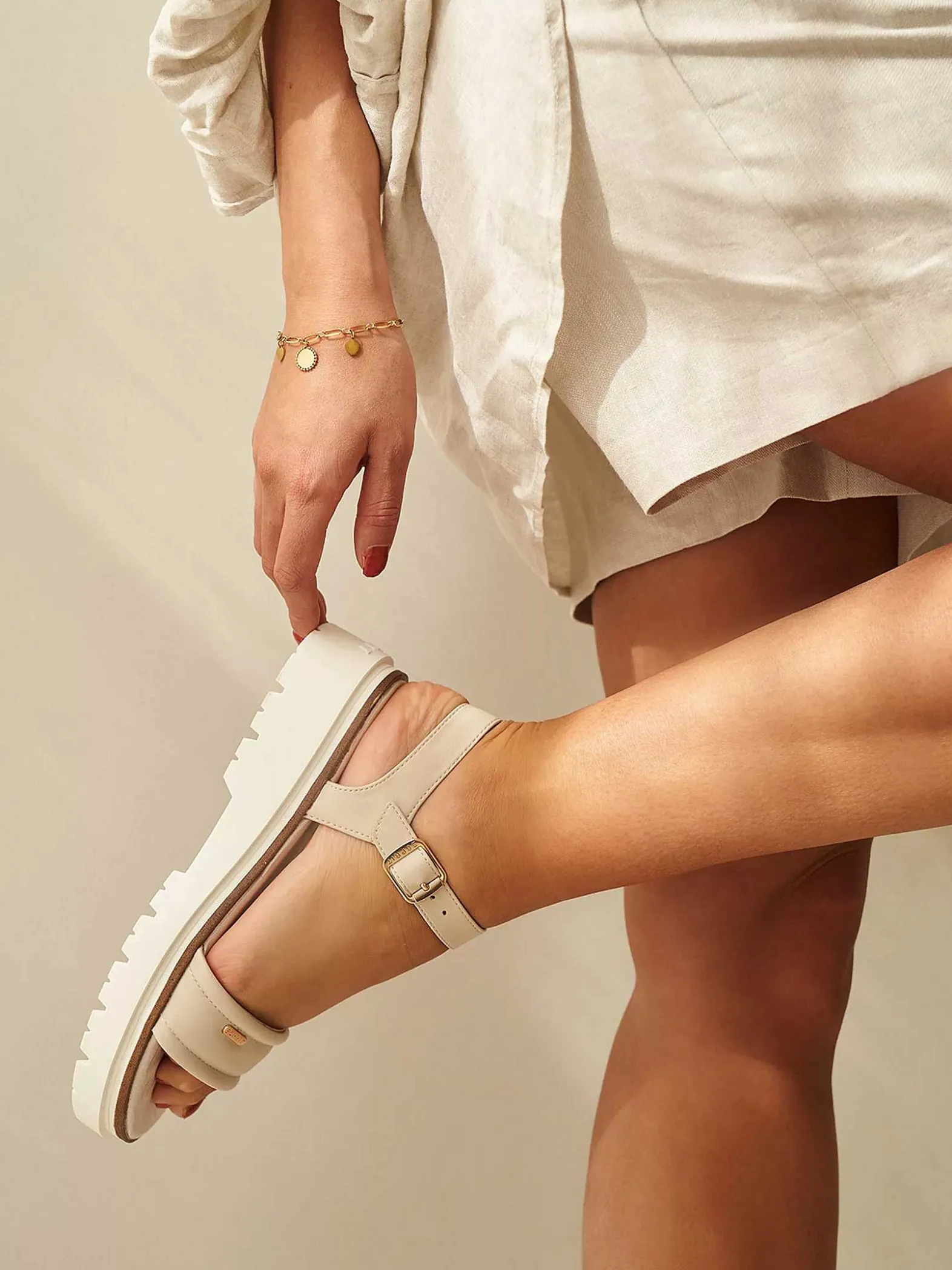 Esprit Beige Chunky Sandaal-Dames Sandalen