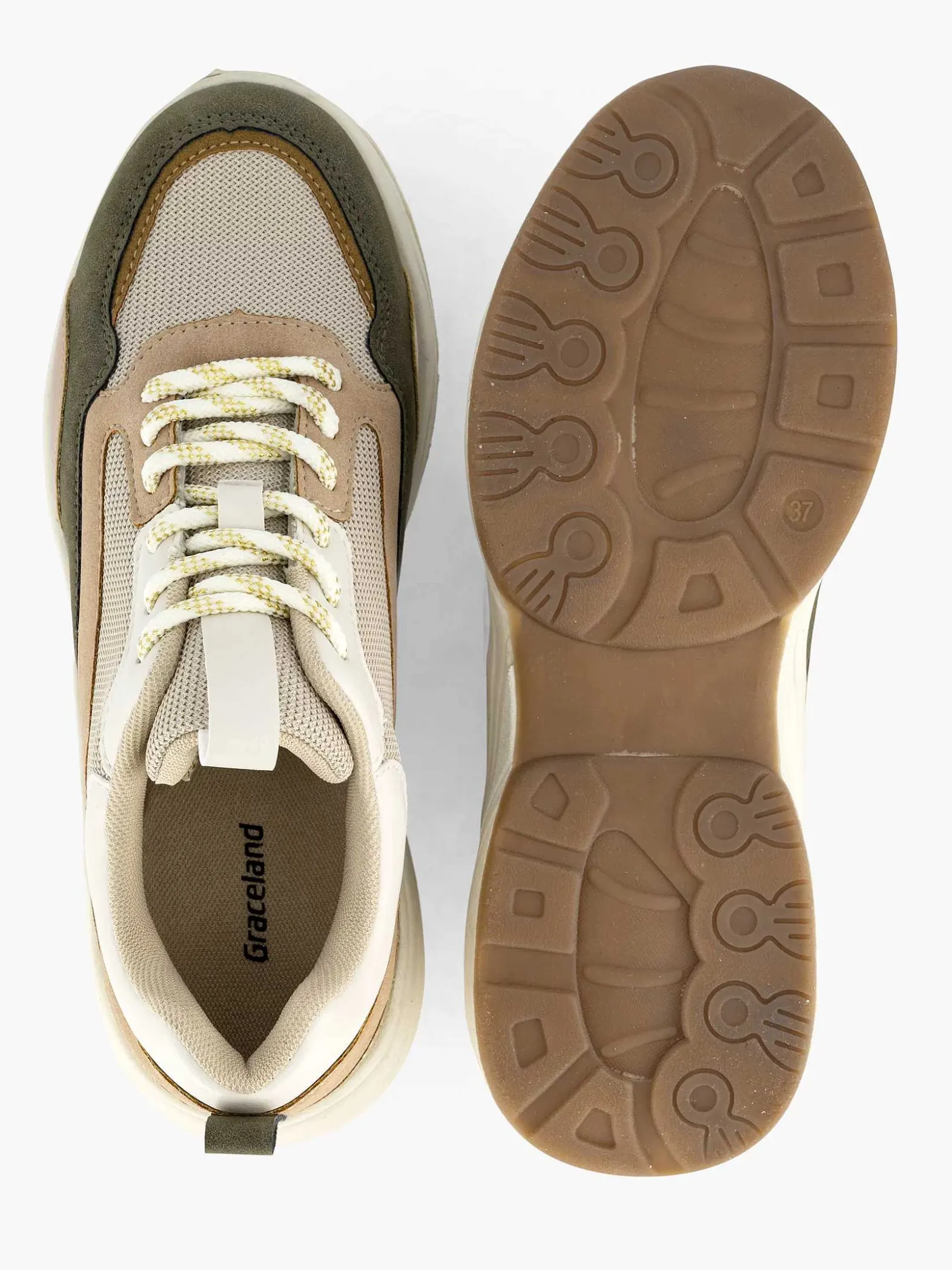Graceland Beige Chunky Sneaker-Dames Sneakers