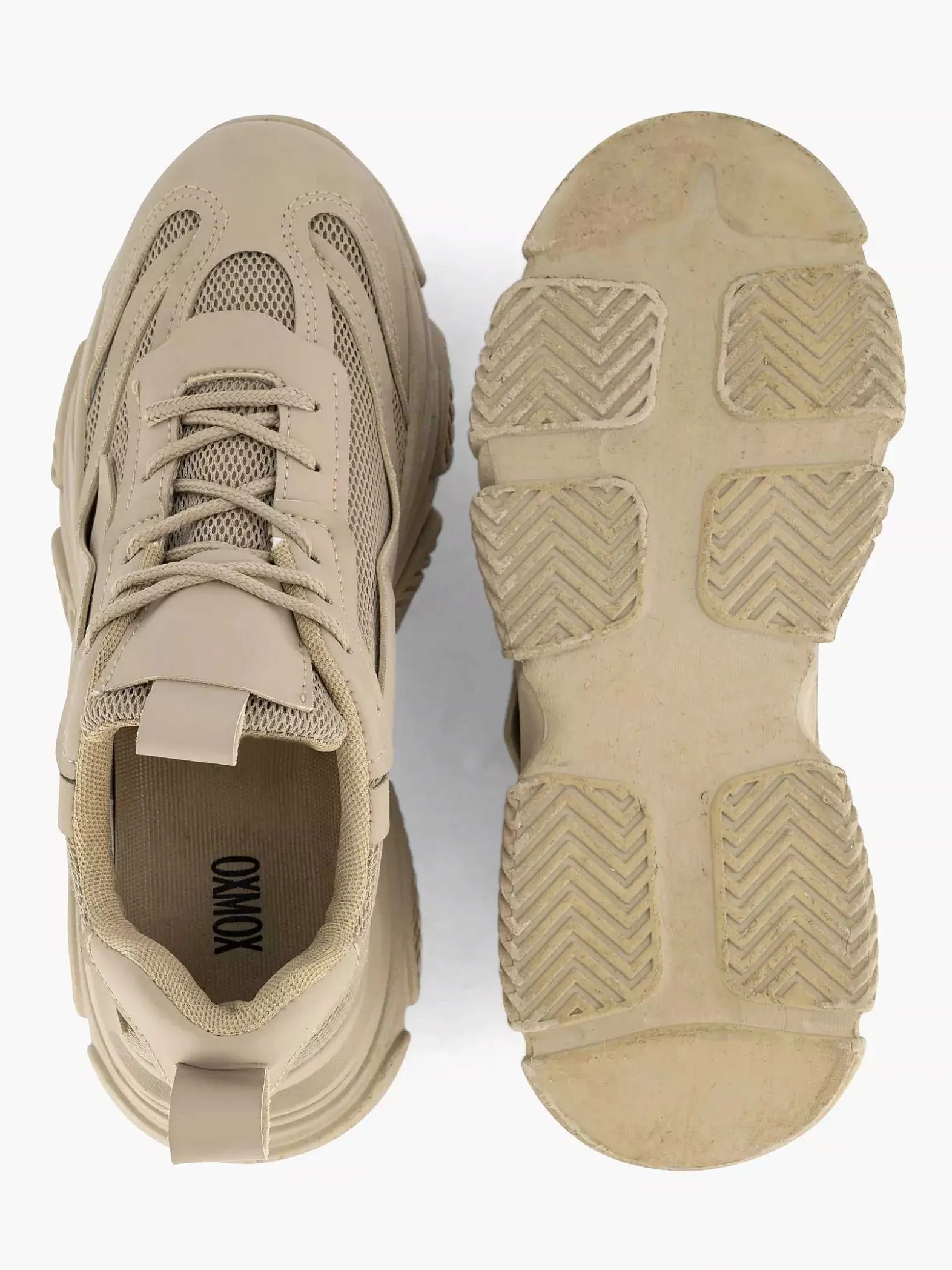 Oxmox Beige Chunky Sneaker-Dames Sneakers