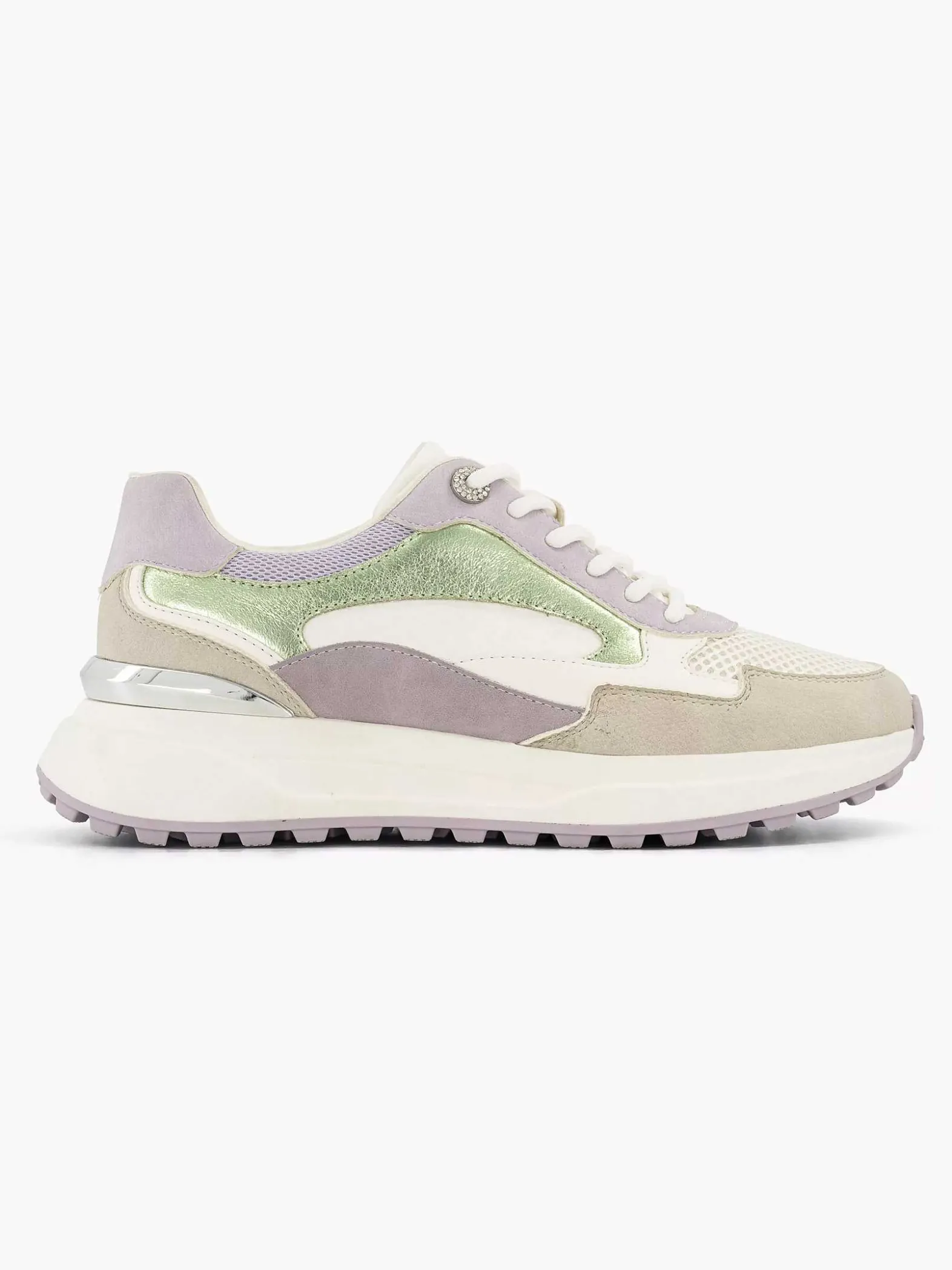Graceland Beige Chunky Sneaker Glitter-Dames Sneakers