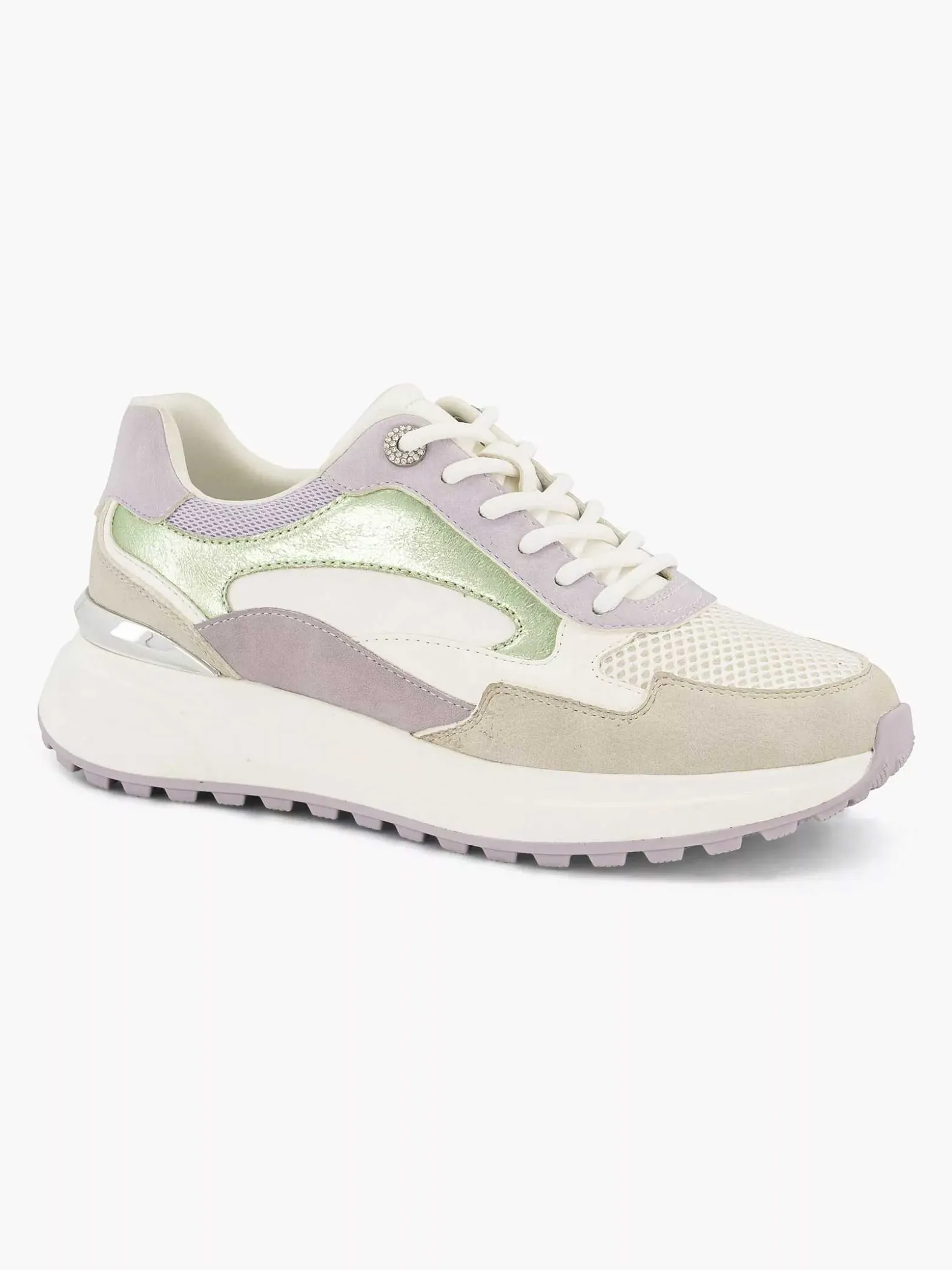 Graceland Beige Chunky Sneaker Glitter-Dames Sneakers