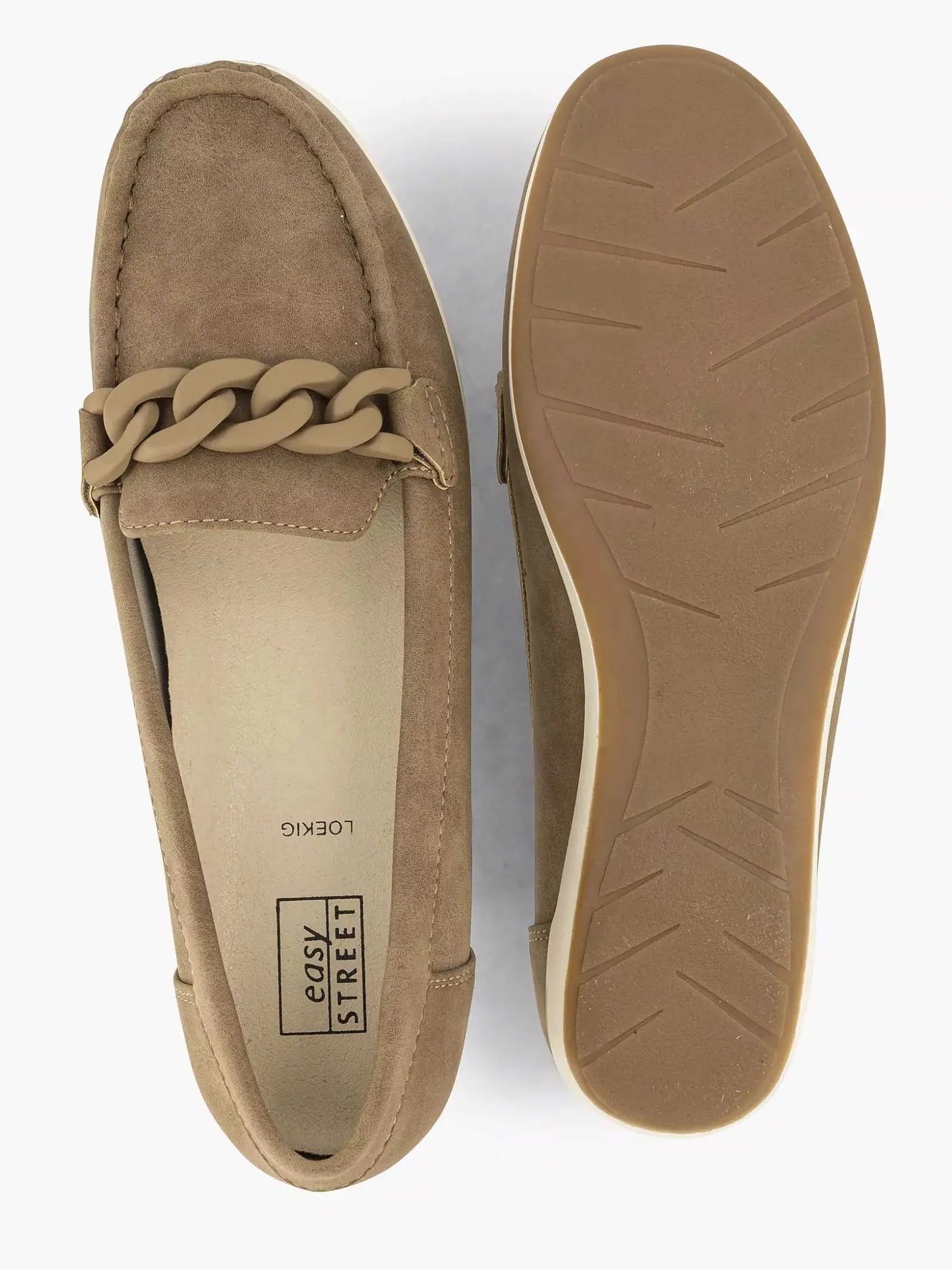Easy Street Beige Comfort Instapper-Dames Comfort Schoenen