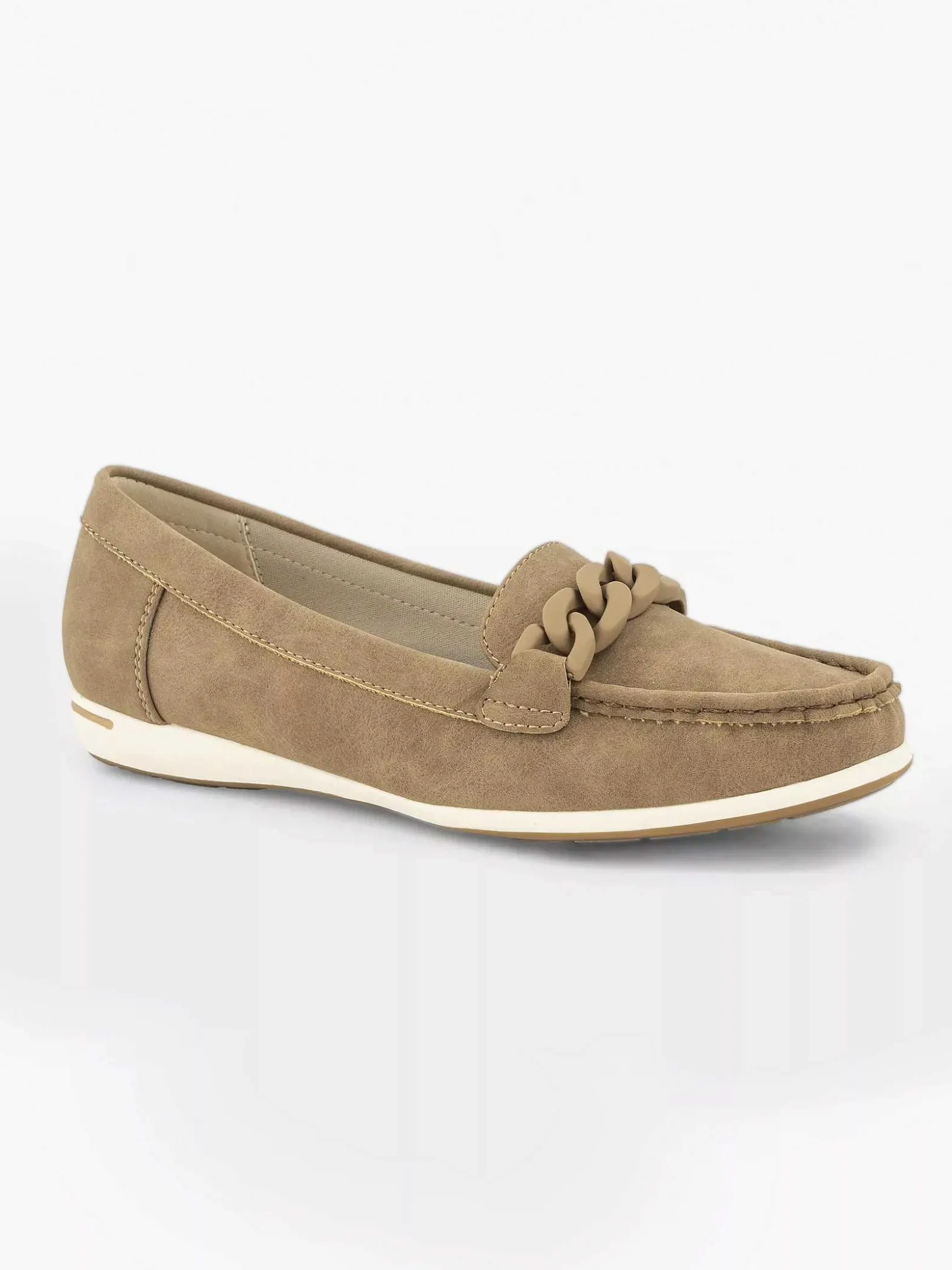 Easy Street Beige Comfort Instapper-Dames Comfort Schoenen