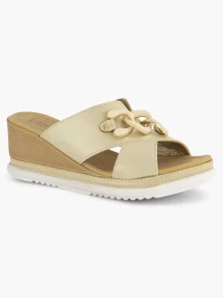 Easy Street Beige Comfort Slipper-Dames Comfort Schoenen