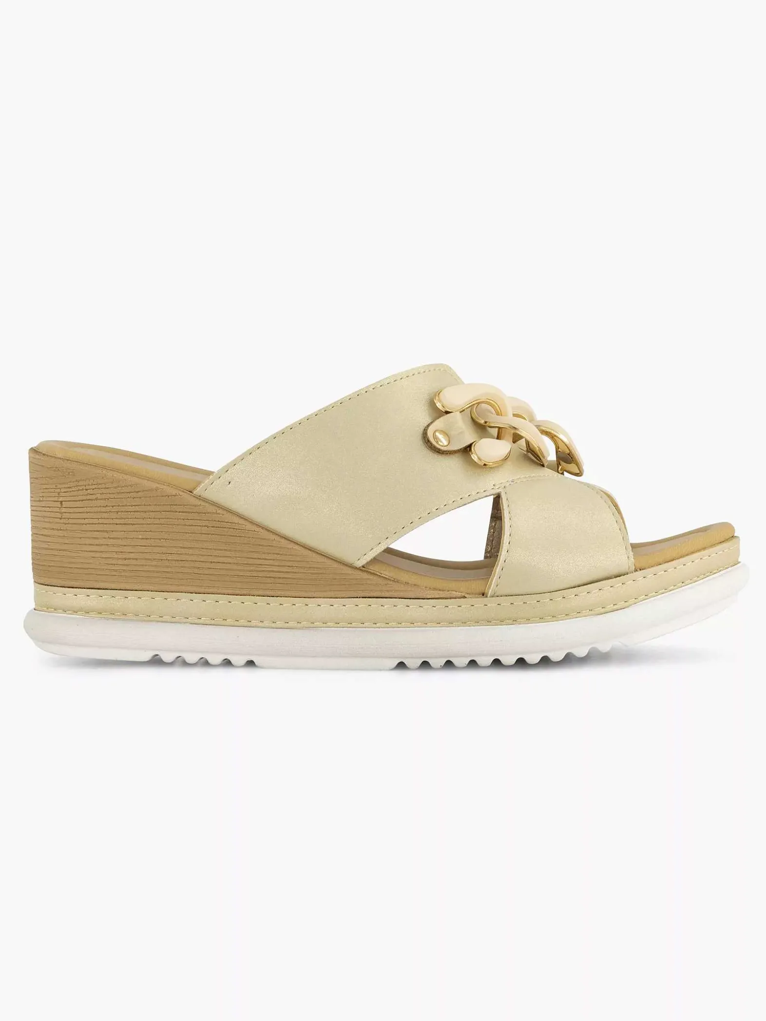 Easy Street Beige Comfort Slipper-Dames Comfort Schoenen
