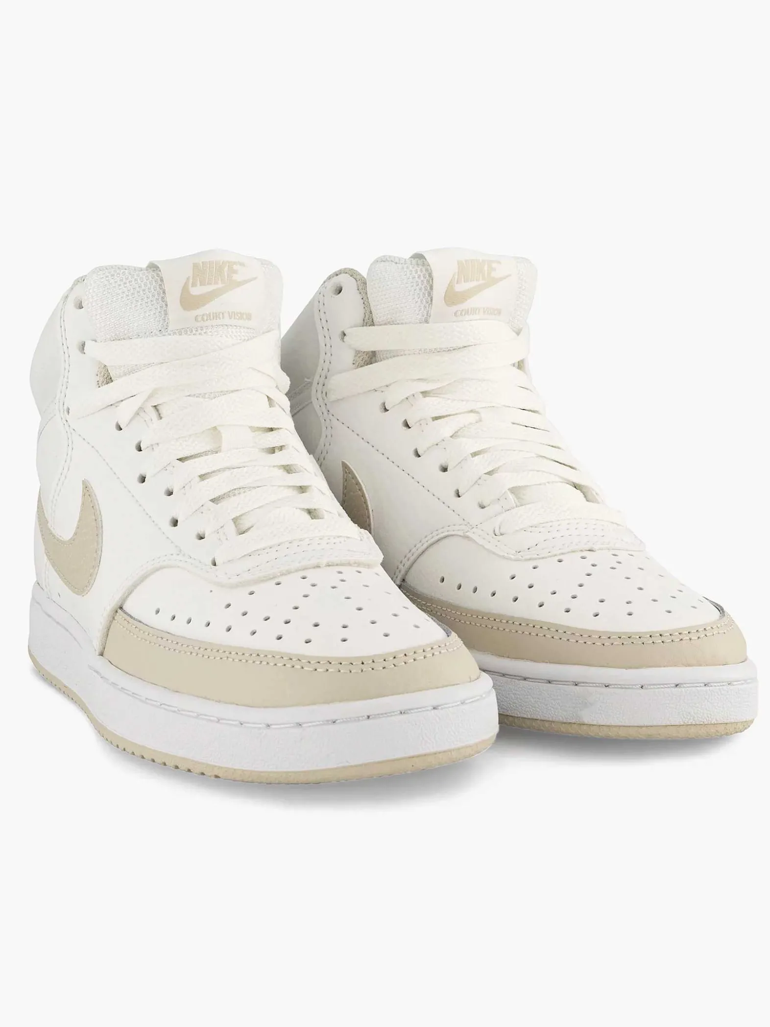 Nike Beige Court Vision Mid-Dames Sneakers