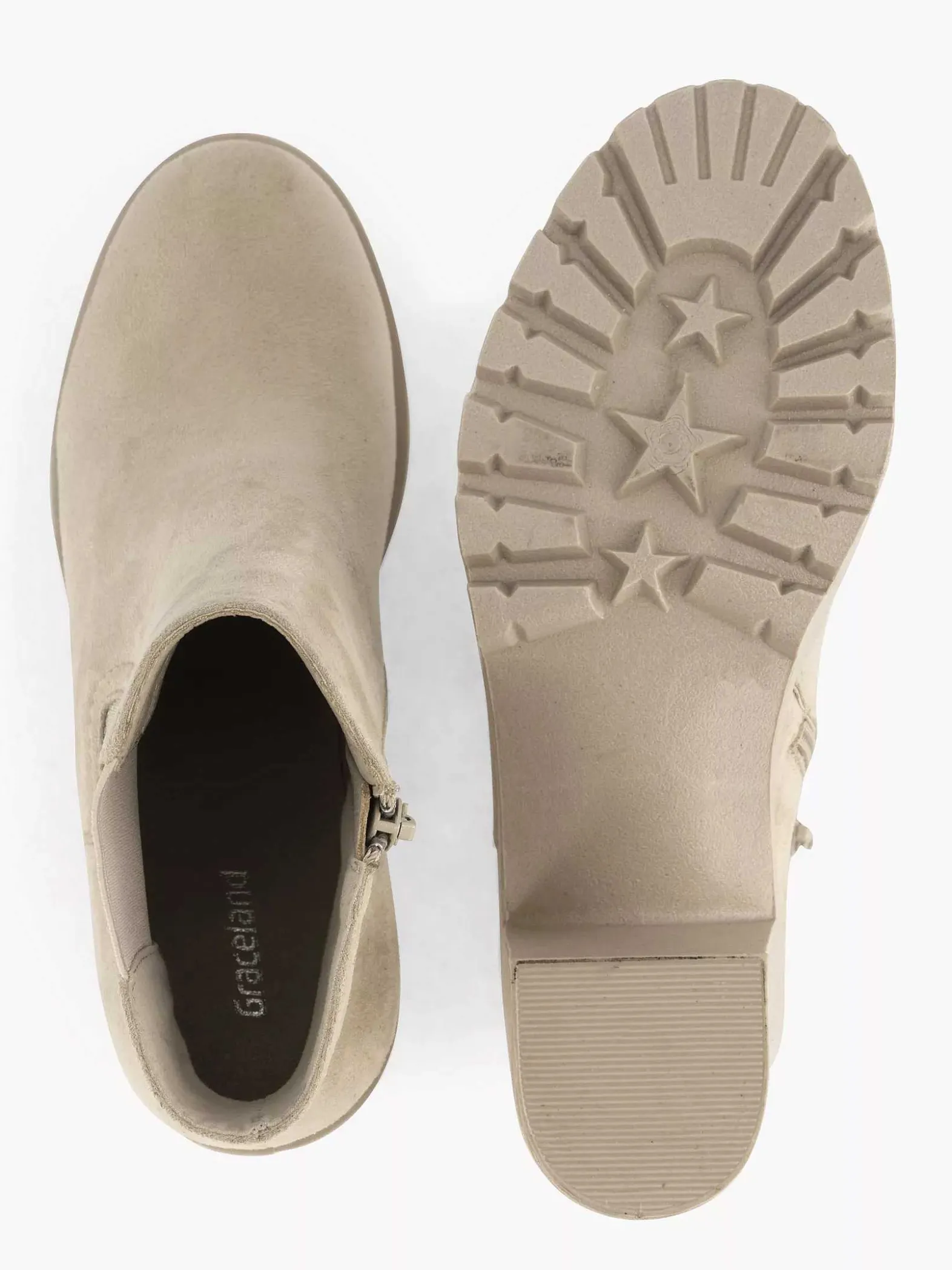 Graceland Beige Enkellaars Hak-Dames Enkellaarzen & Boots