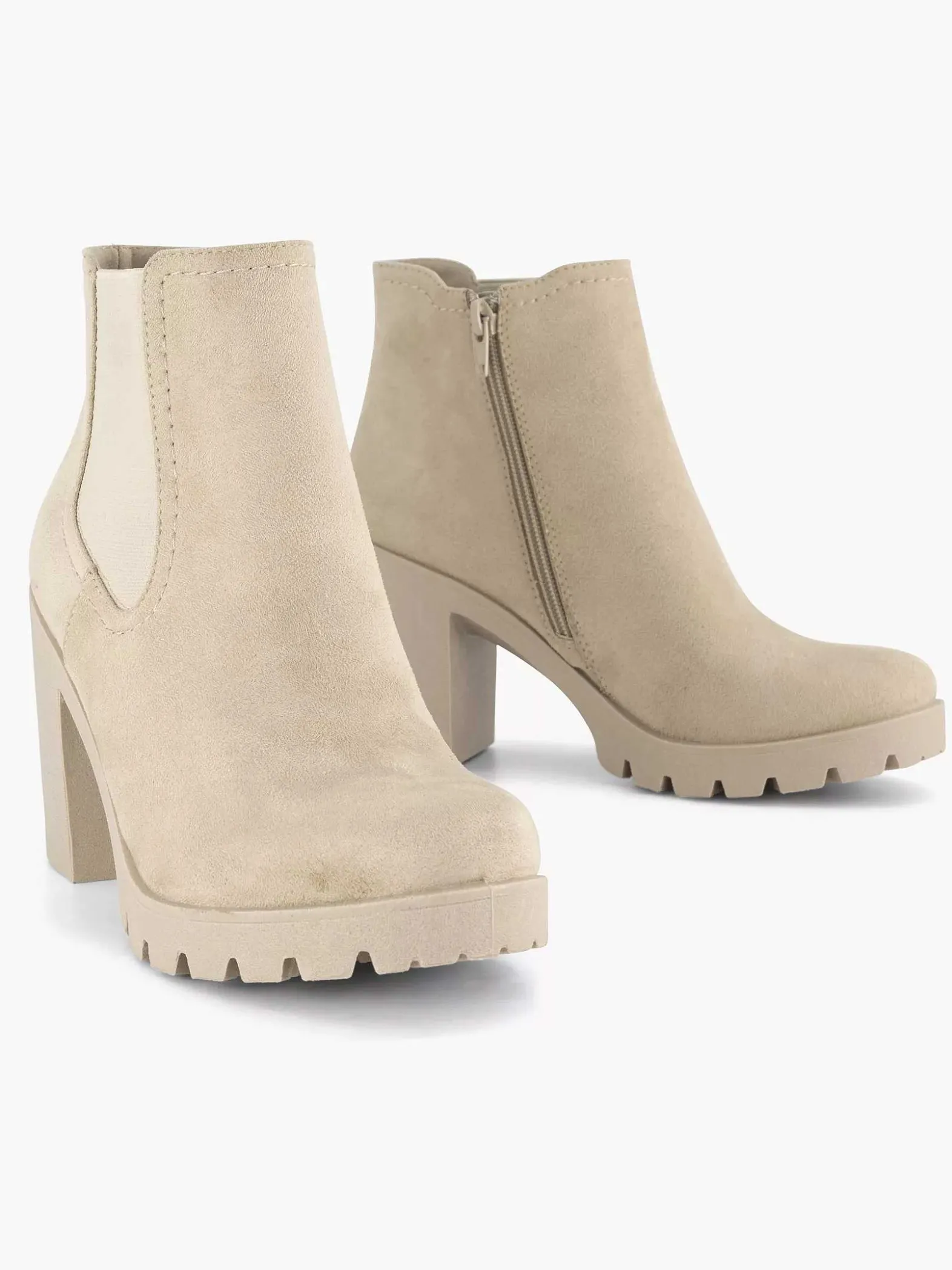 Graceland Beige Enkellaars Hak-Dames Enkellaarzen & Boots