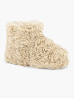 Cupcake Couture Beige Hoge Pantoffel Plush-Kinderen Jongensschoenen