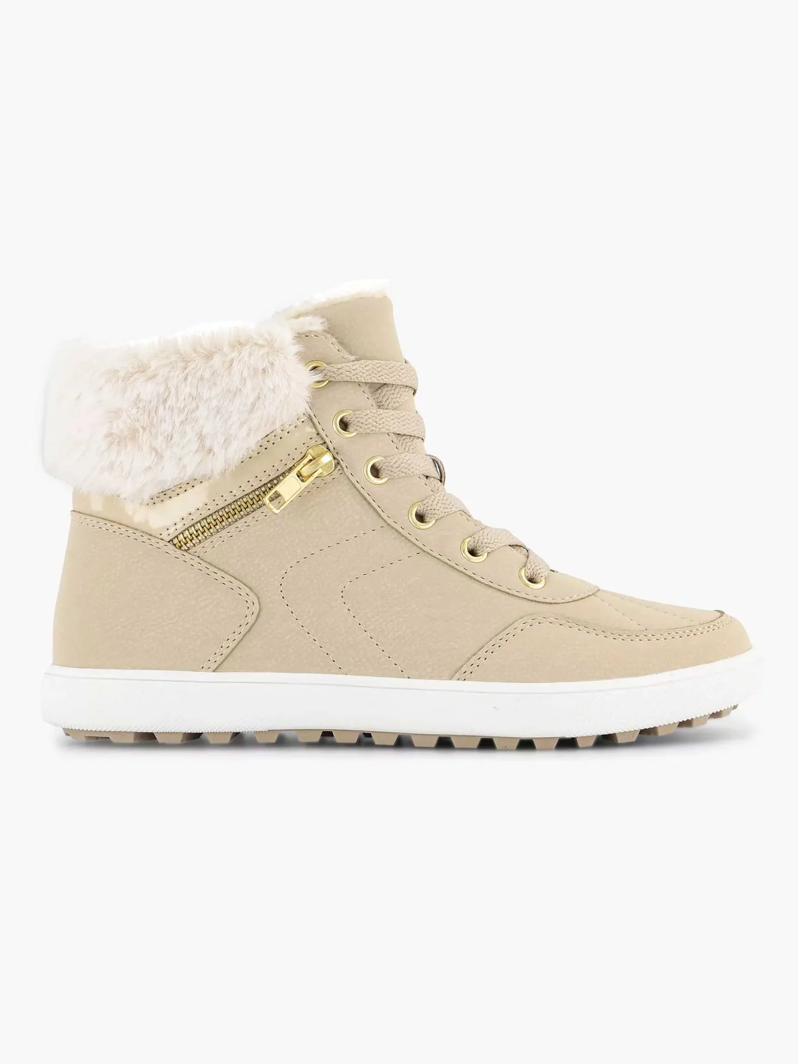 Graceland Beige Hoge Sneaker-Dames Sneakers
