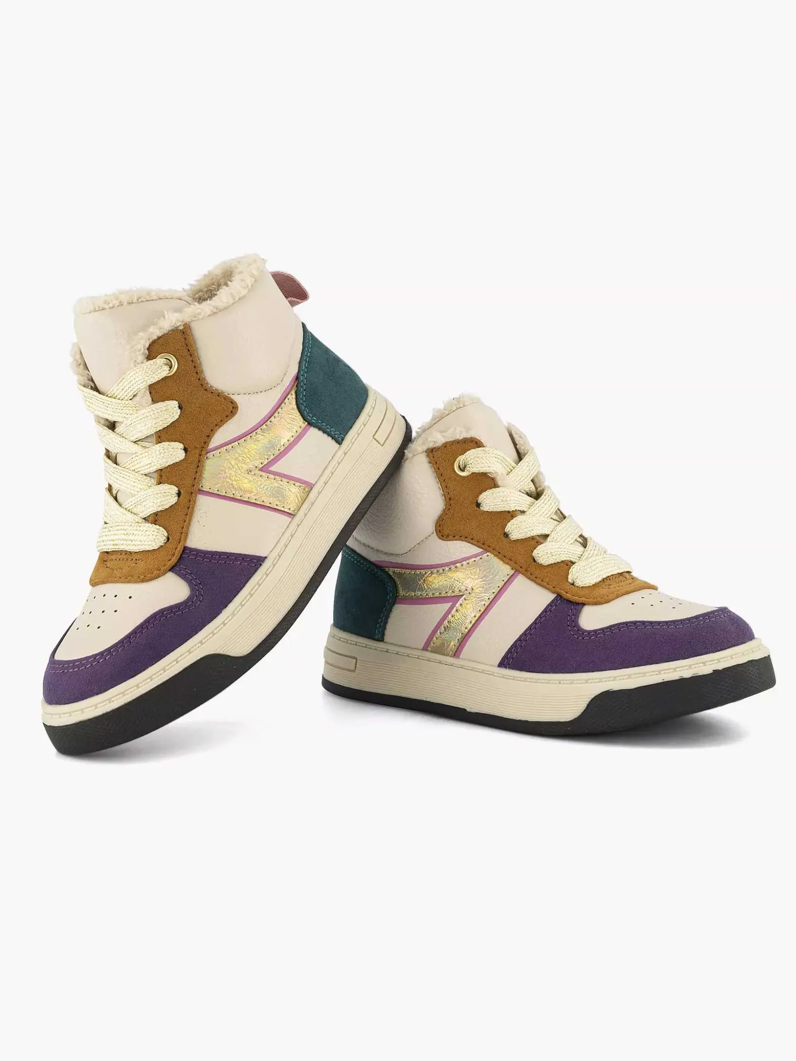 Oxmox Beige Hoge Sneaker-Kinderen Jongensschoenen