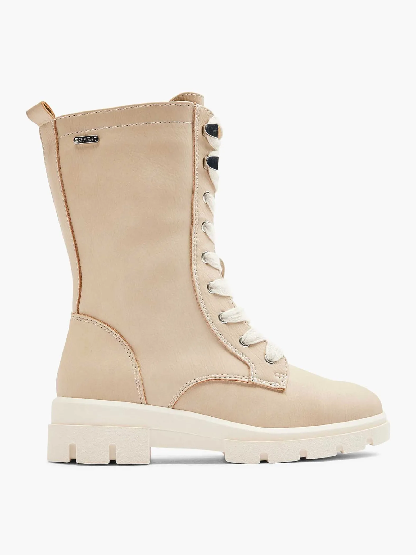 Esprit Beige Hoge Veterboot-Kinderen Jongensschoenen