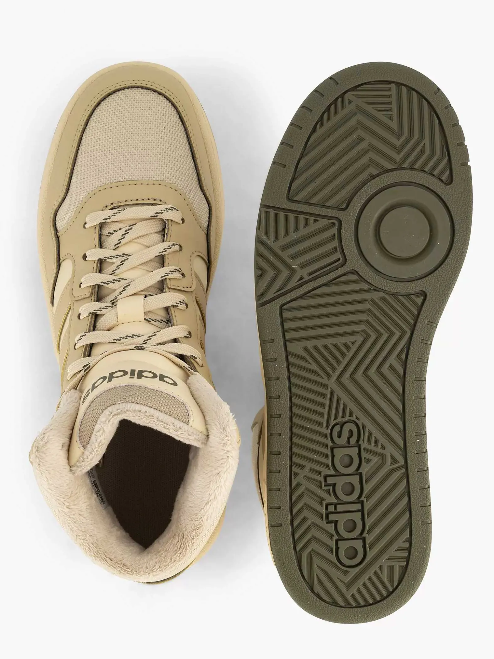 adidas Beige Hoops Mid 3.0 K-Kinderen Jongensschoenen