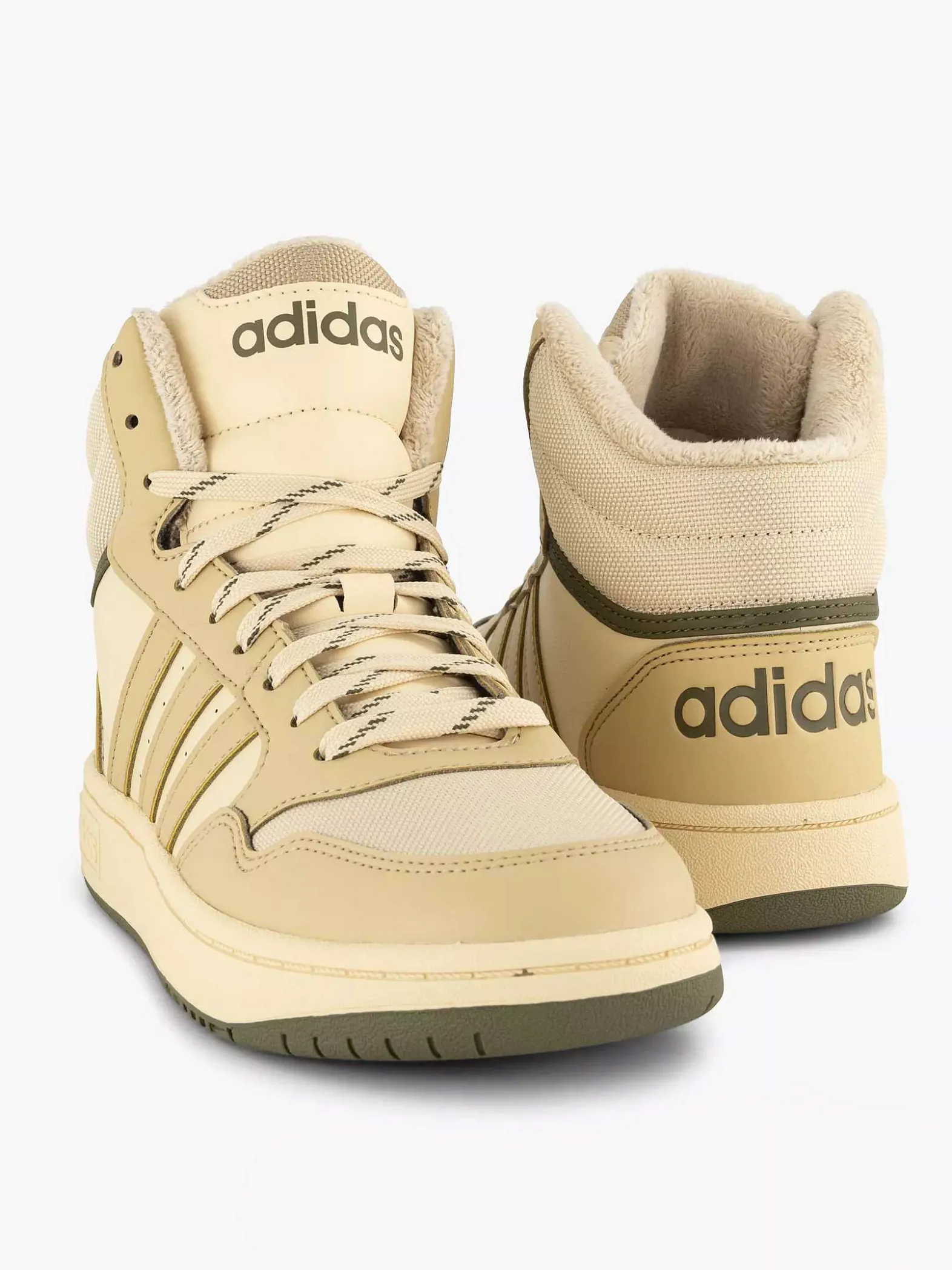 adidas Beige Hoops Mid 3.0 K-Kinderen Jongensschoenen