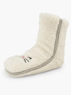 vanHaren Beige Huissok Teddy-Dames Sokken