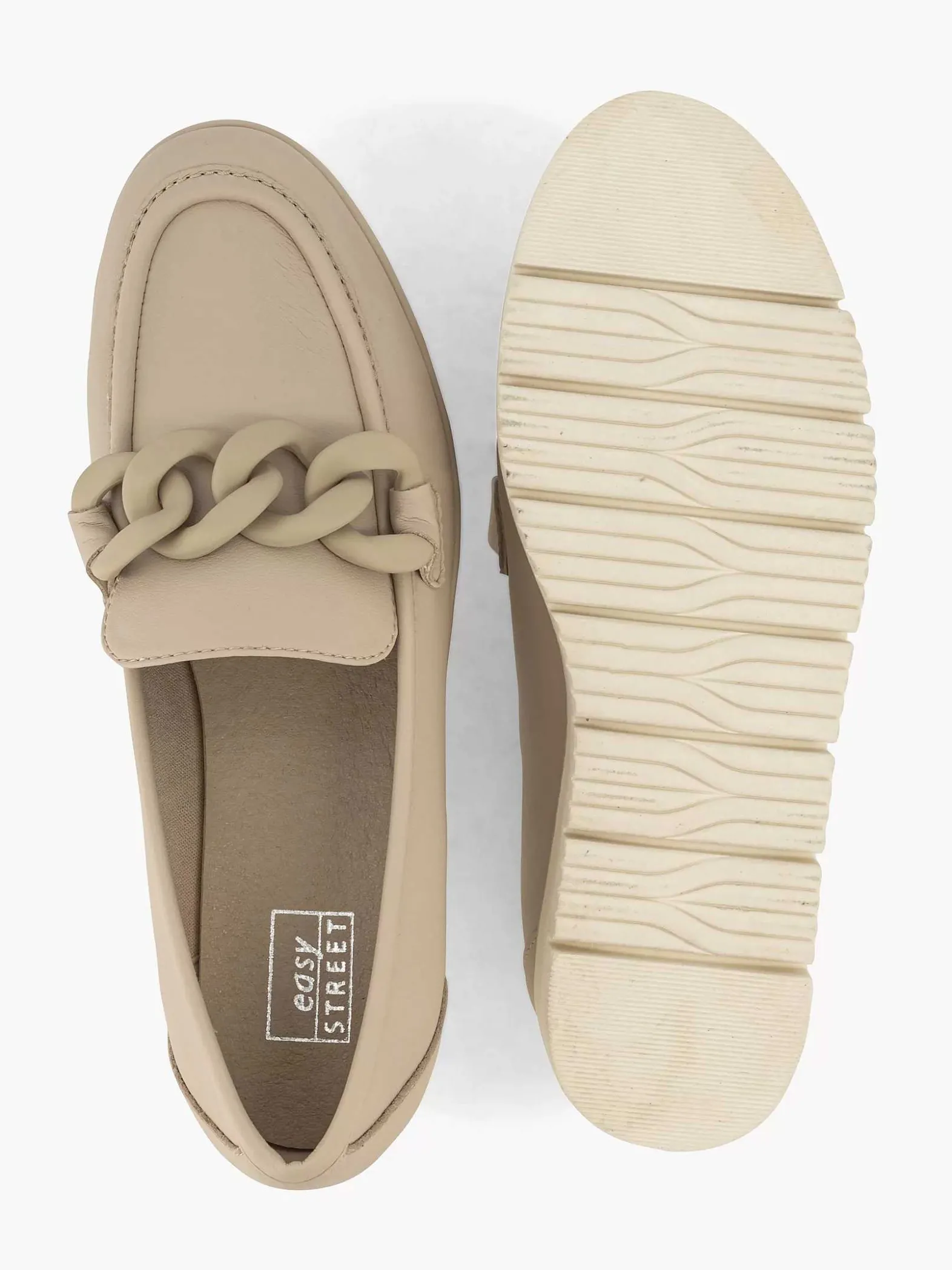 Easy Street Beige Instapper-Dames Comfort Schoenen
