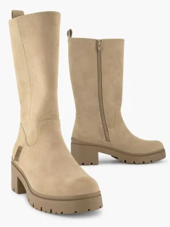Oxmox Beige Lange Laars-Kinderen Jongensschoenen