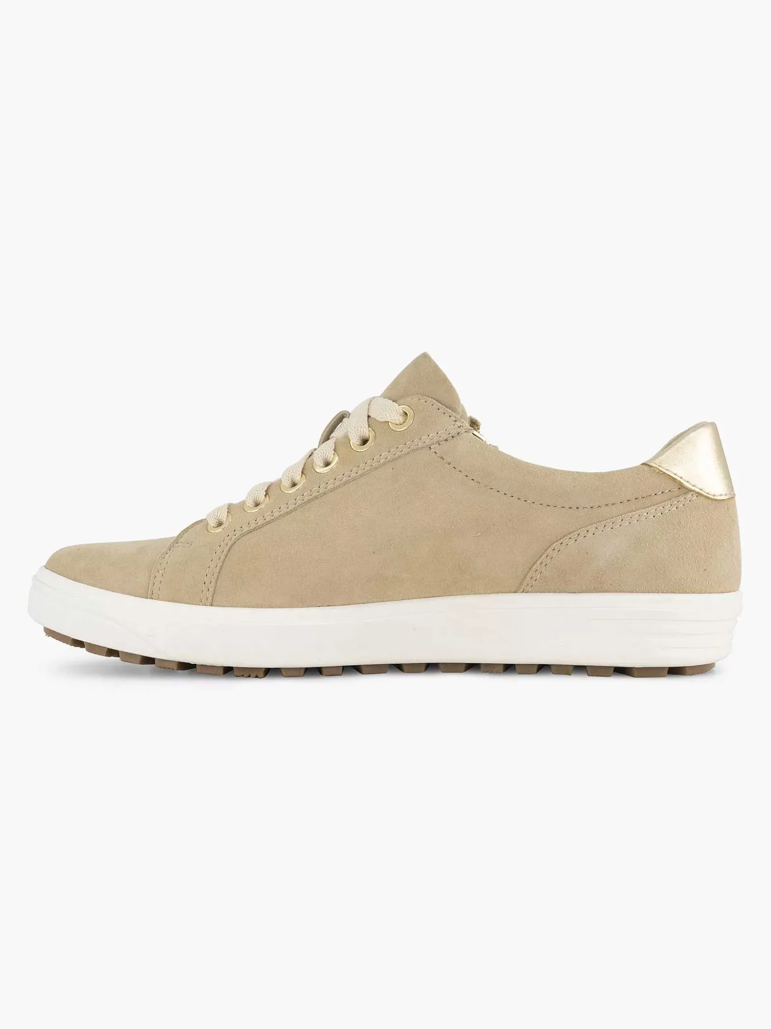 Medicus Beige Leren Comfort Sneaker-Dames Comfort Schoenen