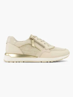 Medicus Beige Leren Comfort Sneaker-Dames Sneakers