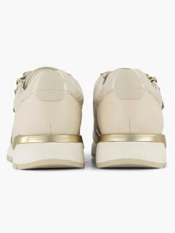 Medicus Beige Leren Comfort Sneaker-Dames Sneakers