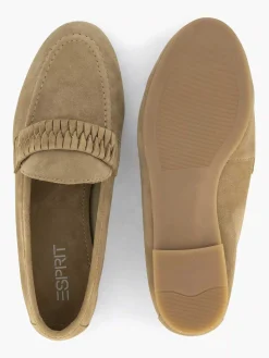 Esprit Beige Leren Loafer-Dames Instappers