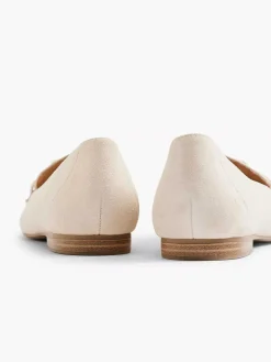 5th Avenue Beige Leren Loafer Sierketting-Dames Instappers