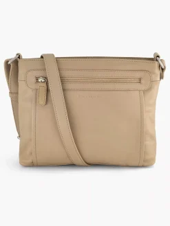 5th Avenue Beige Leren Schoudertas-Dames Online Exclusive Accessoires