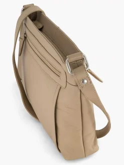 5th Avenue Beige Leren Schoudertas-Dames Online Exclusive Accessoires