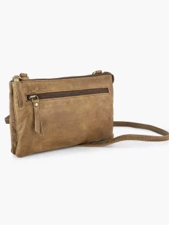 5th Avenue Beige Leren Schoudertas-Dames Online Exclusive Accessoires