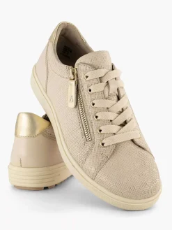 Medicus Beige Leren Sneaker-Dames Sneakers