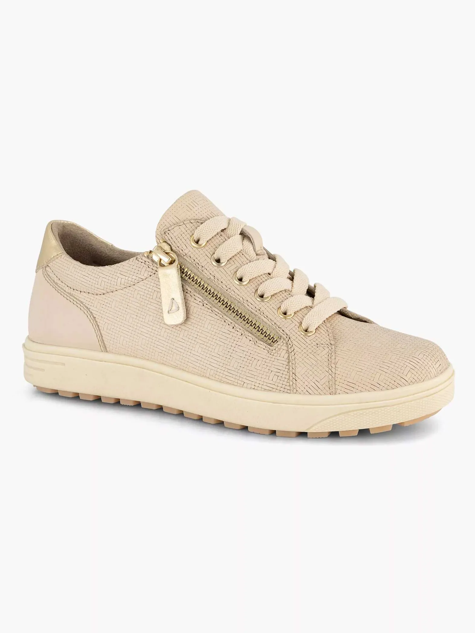 Medicus Beige Leren Sneaker-Dames Sneakers