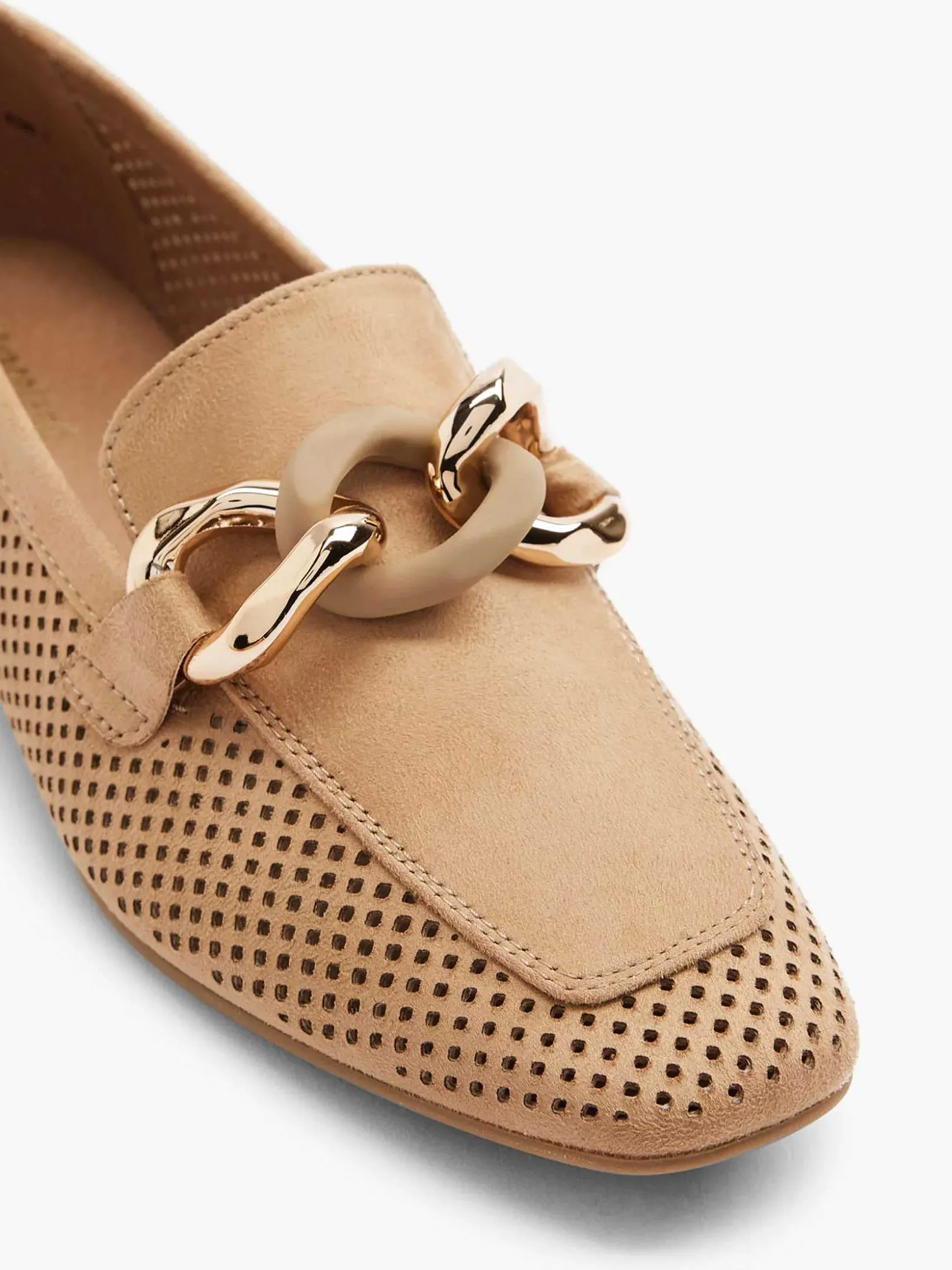 Graceland Beige Loafer Sierketting-Dames Instappers