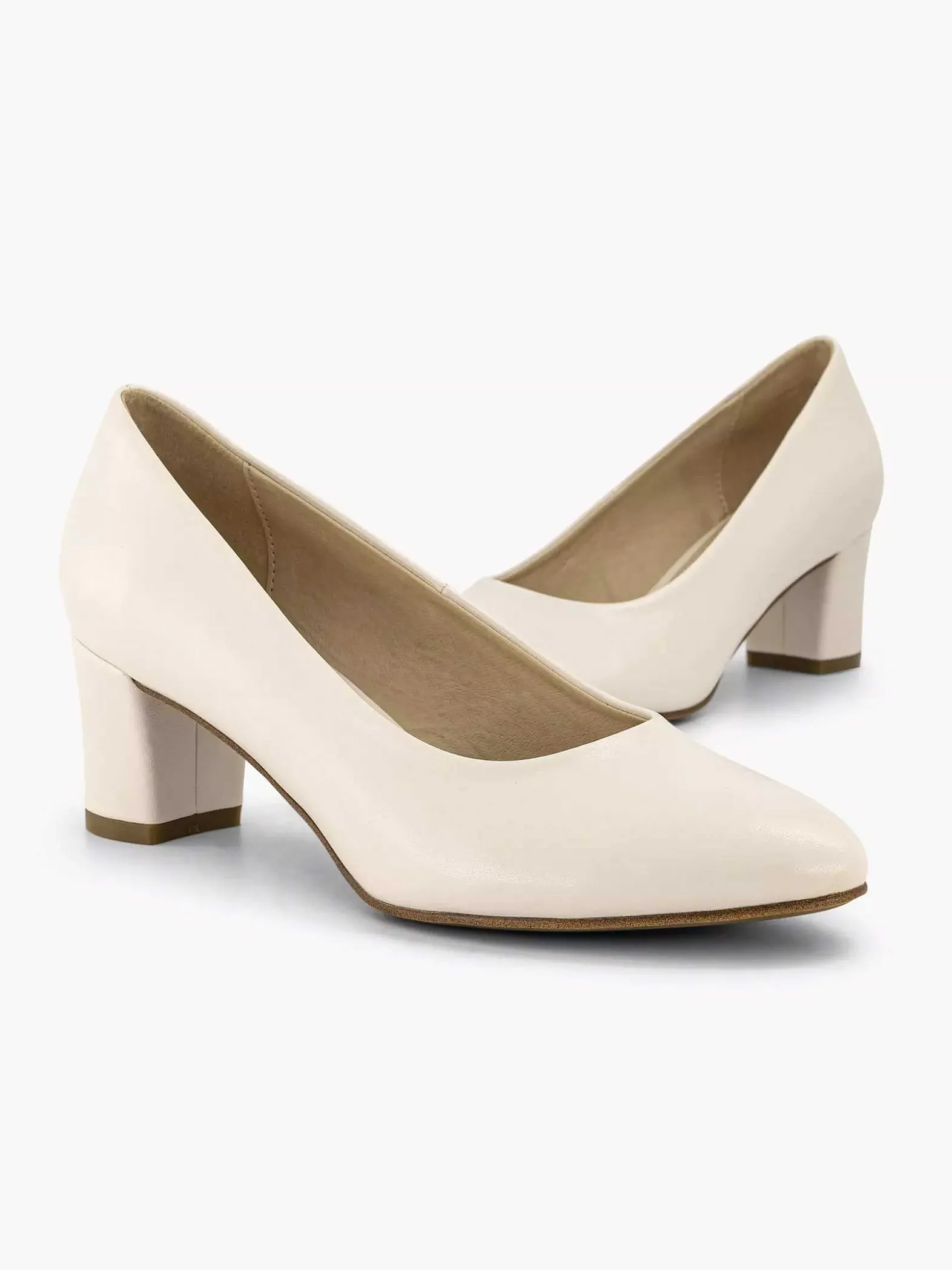Graceland Beige Pump Blokhak-Dames Hoge Hakken