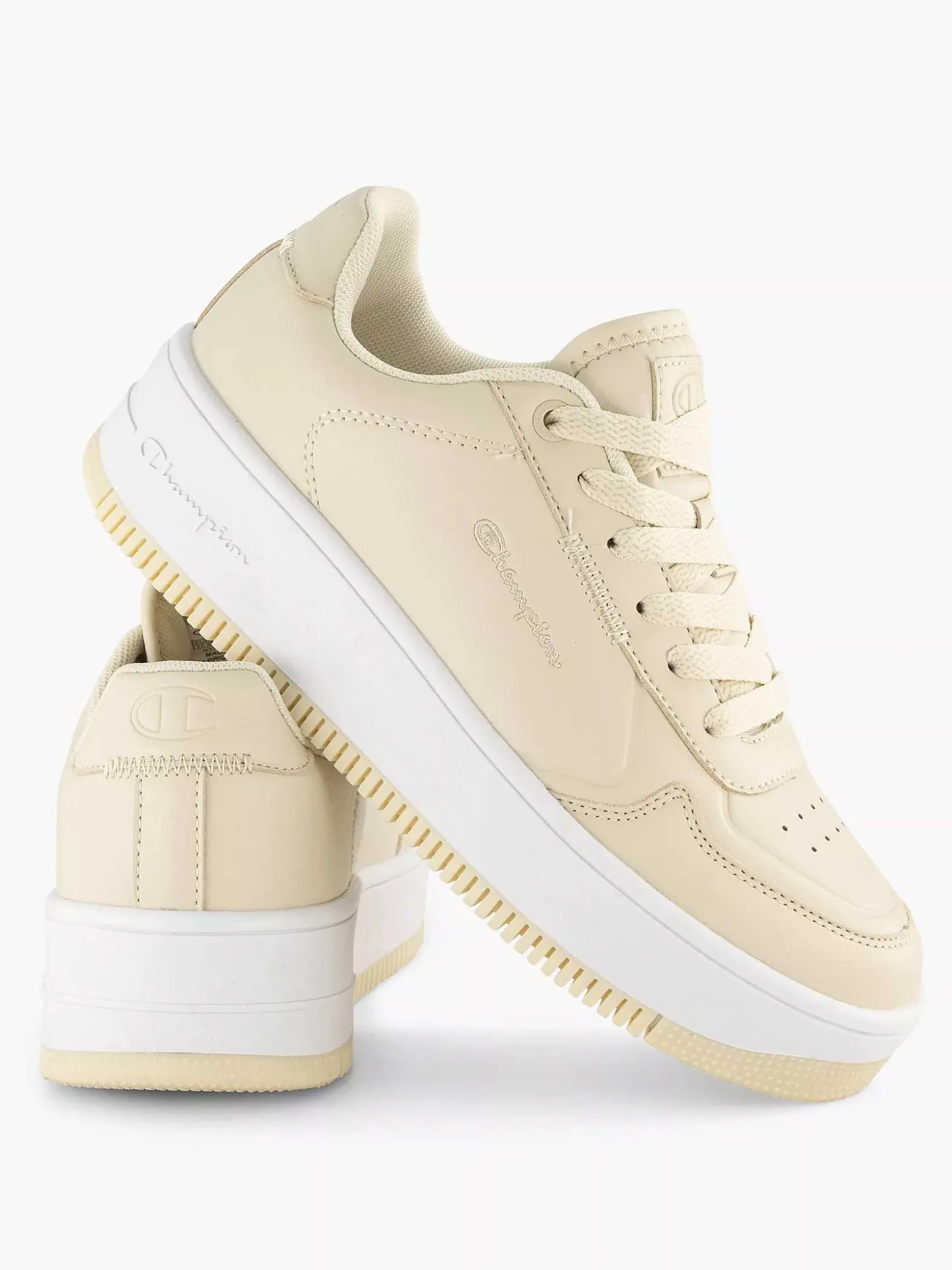 Champion Beige Rebound Platform Low-Dames Sneakers