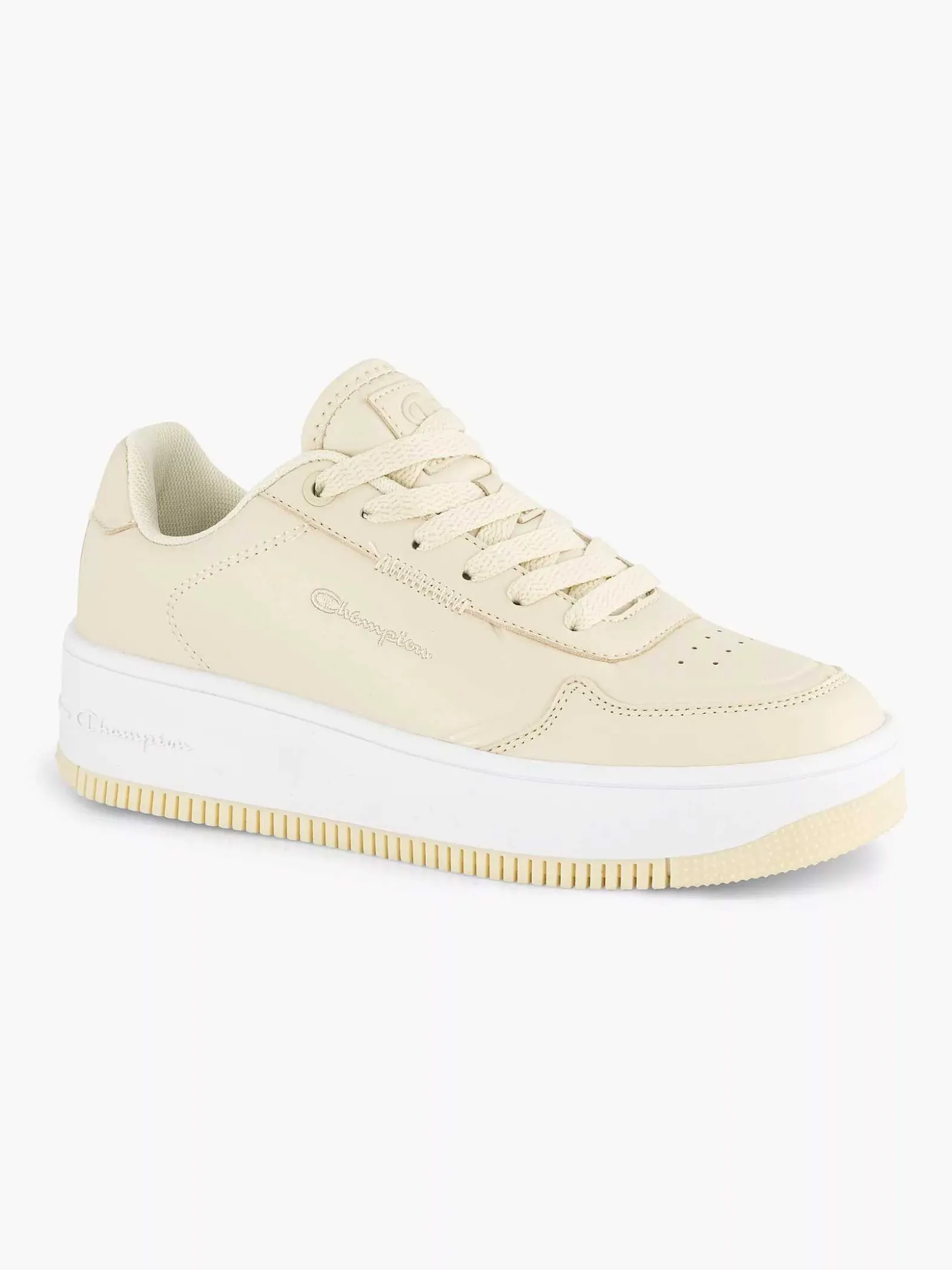 Champion Beige Rebound Platform Low-Dames Sneakers
