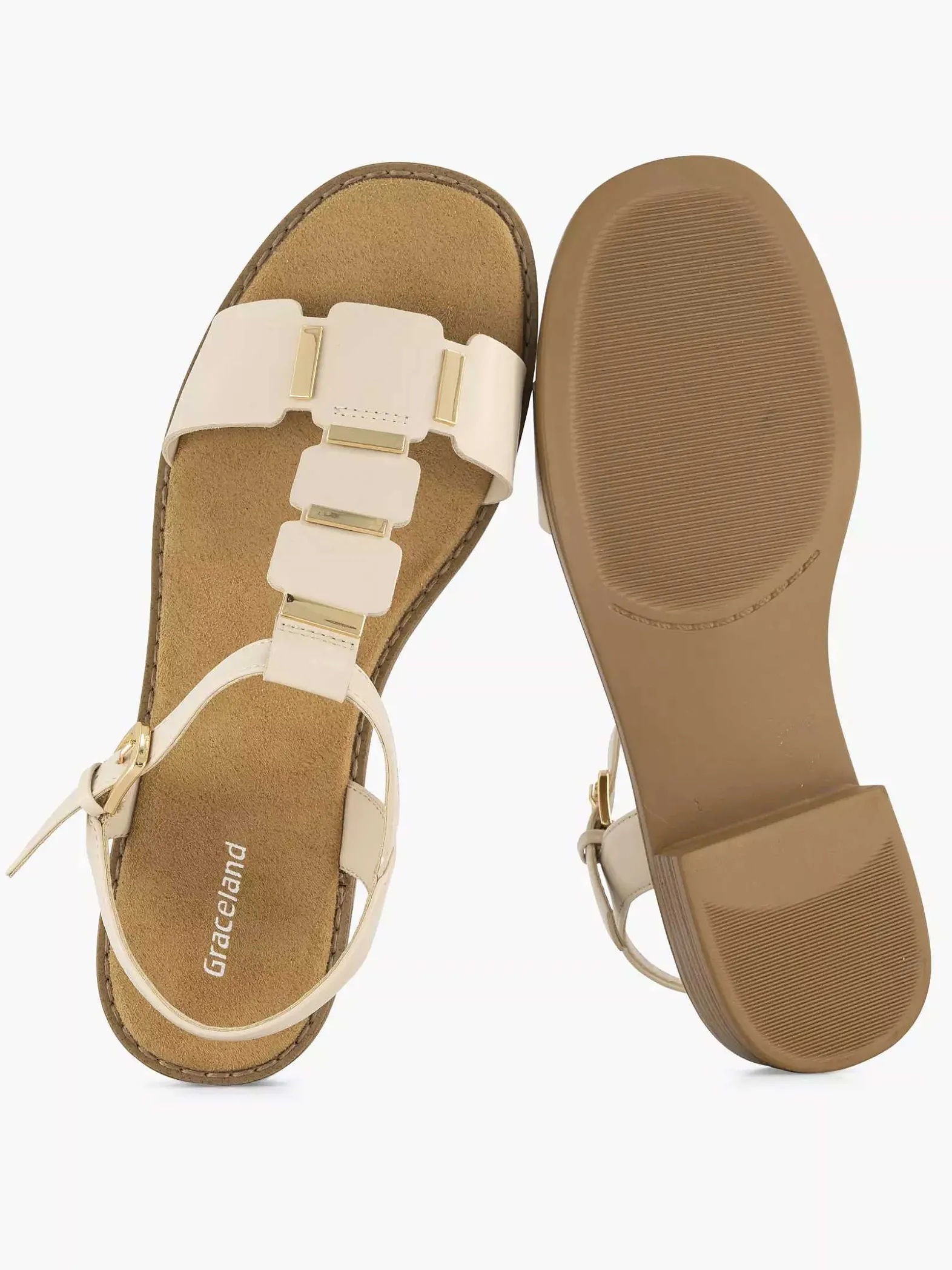 Graceland Beige Sandaal-Dames Sandalen