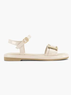 Graceland Beige Sandaal Siergesp-Dames Sandalen