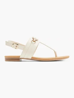 Graceland Beige Sandaal Sierketting-Dames Sandalen