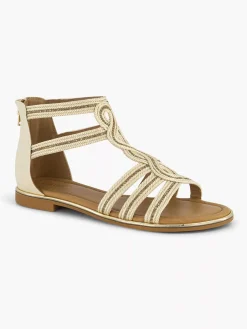Graceland Beige Sandaal Steentjes-Dames Sandalen