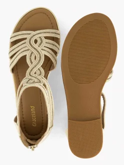 Graceland Beige Sandaal Steentjes-Dames Sandalen
