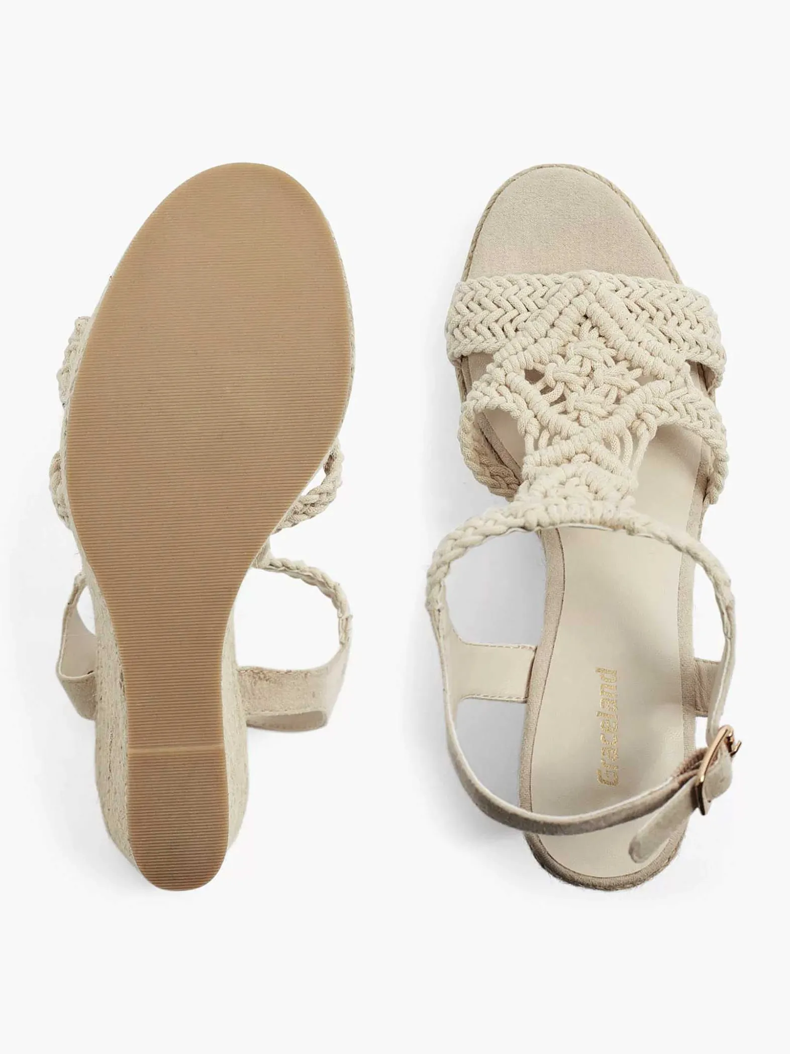 Graceland Beige Sandalette Sleehak-Dames Sandalen