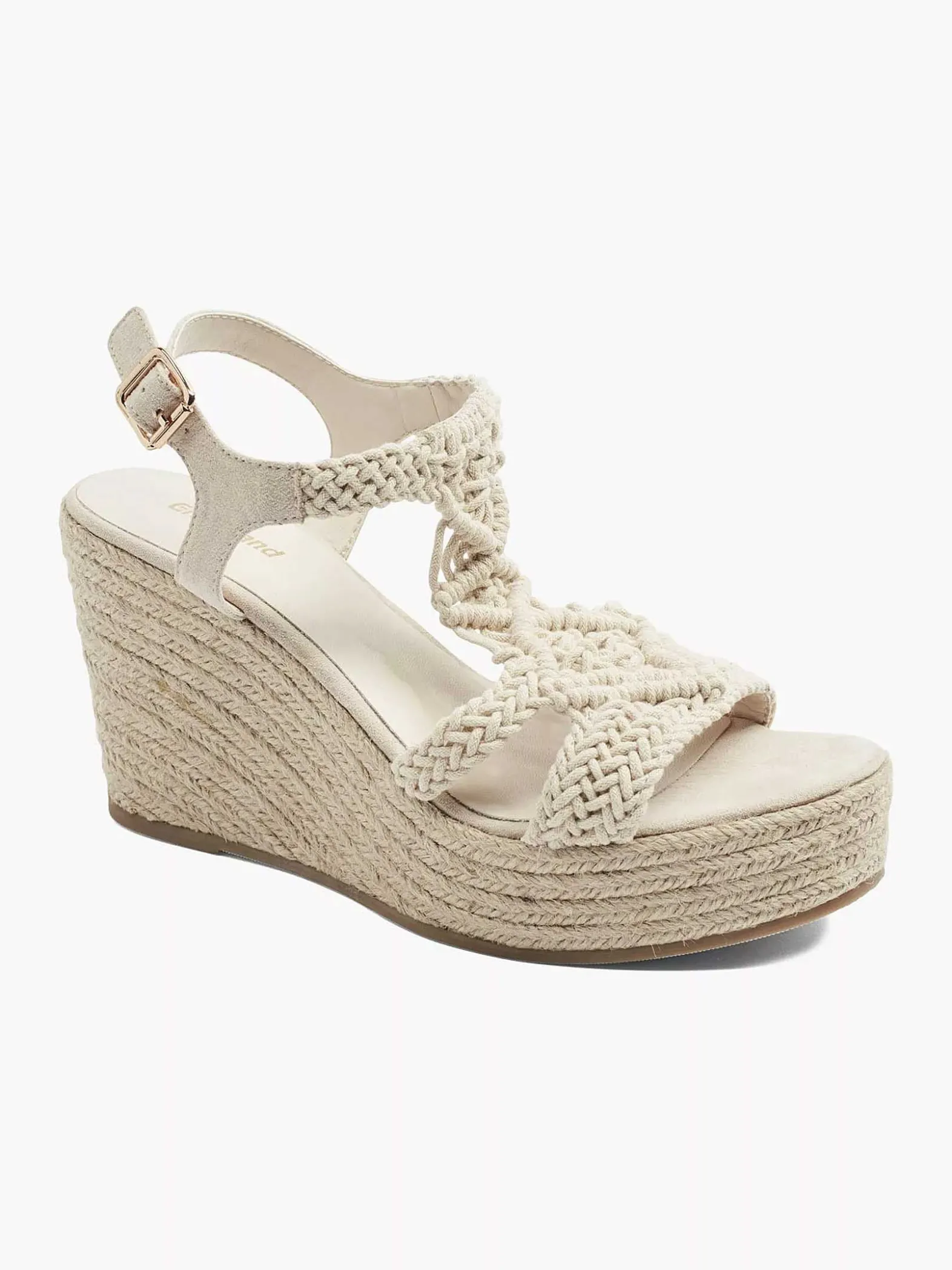 Graceland Beige Sandalette Sleehak-Dames Sandalen
