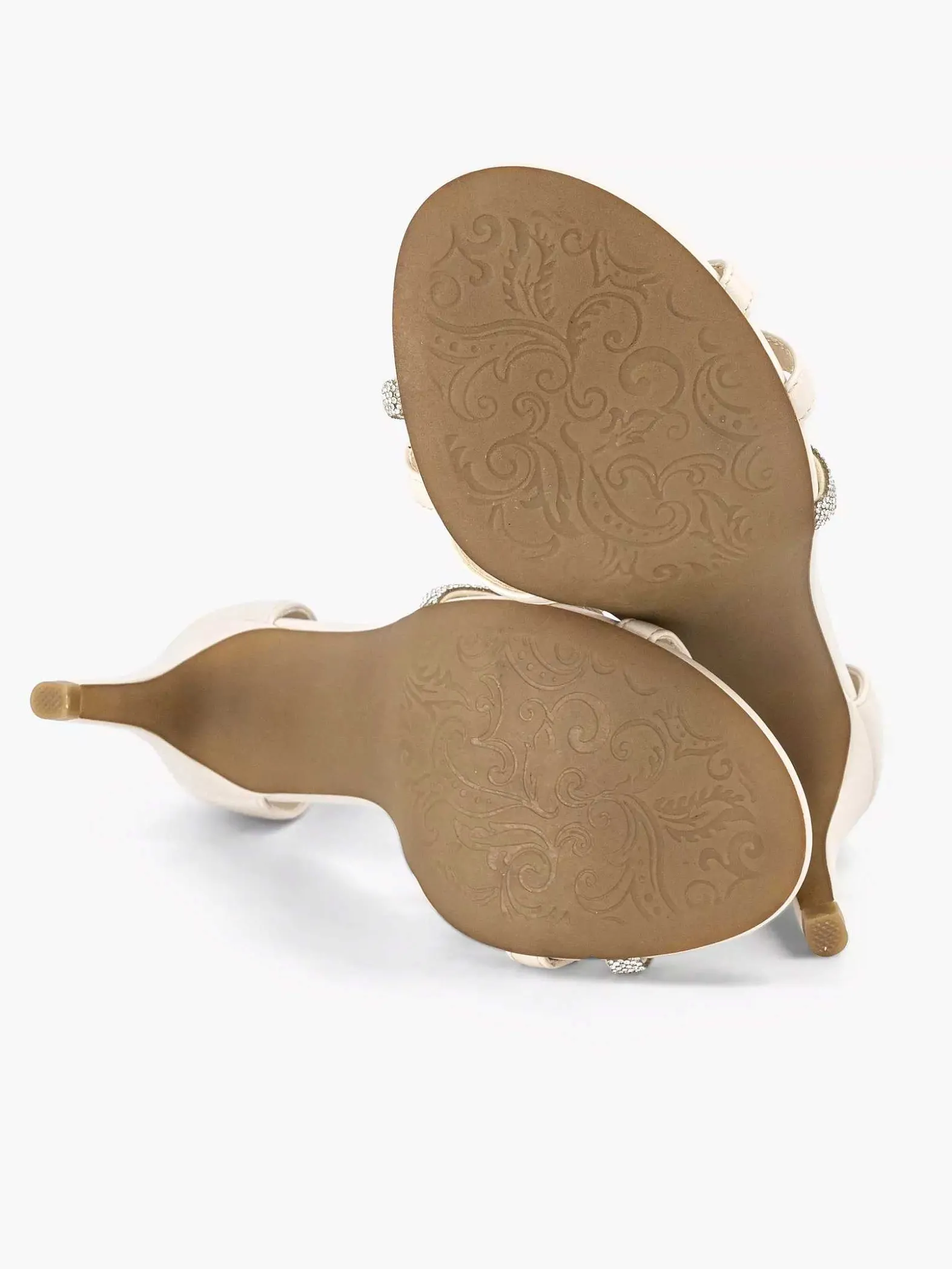Graceland Beige Sandalette Steentjes-Dames Hoge Hakken