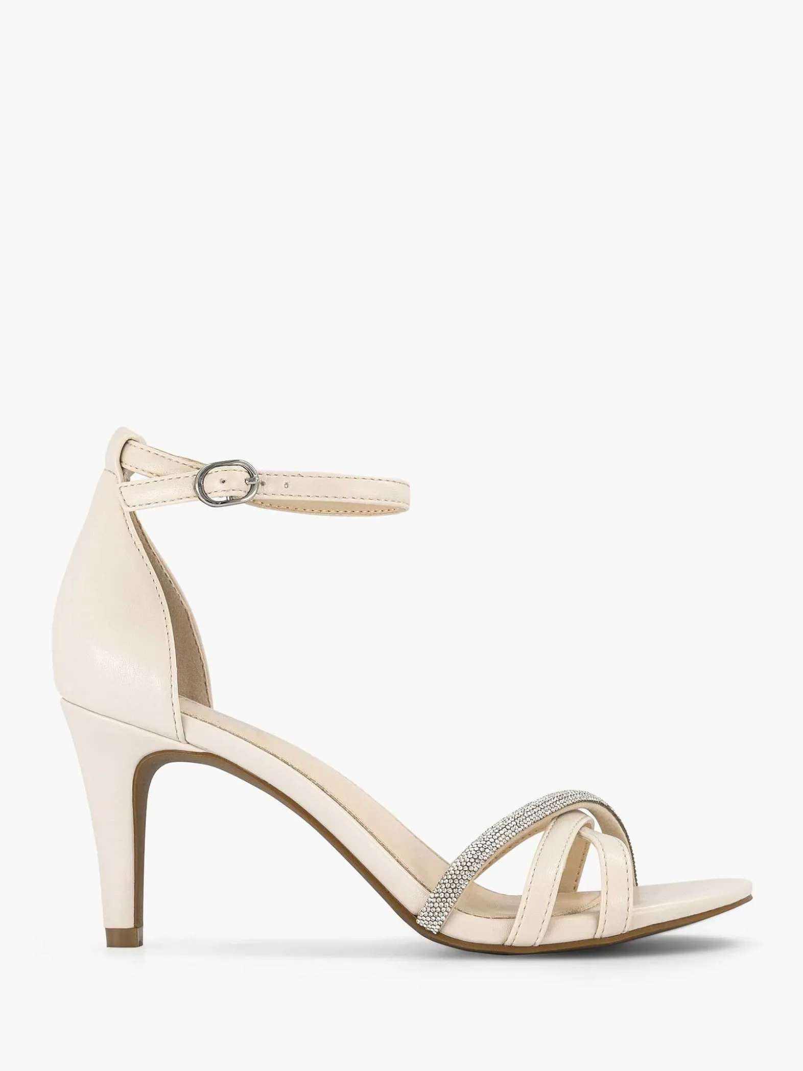 Graceland Beige Sandalette Steentjes-Dames Hoge Hakken