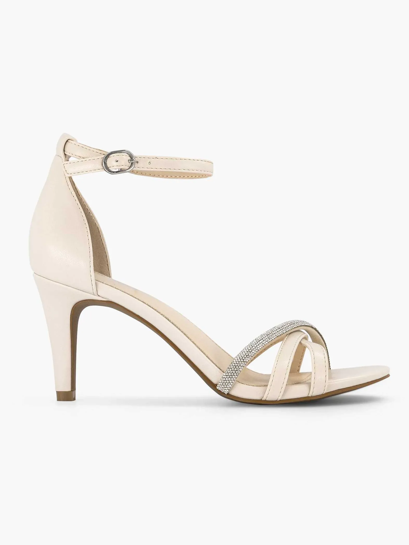 Graceland Beige Sandalette Steentjes-Dames Hoge Hakken