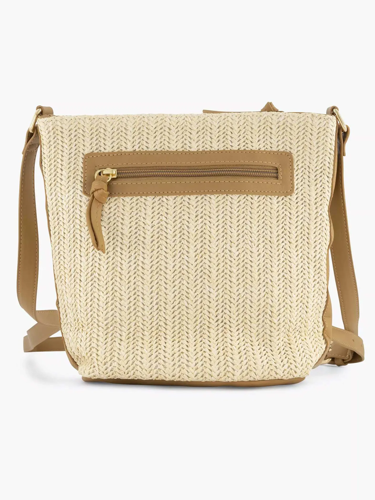 Graceland Beige Schoudertas Gevlochten-Dames Online Exclusive Accessoires