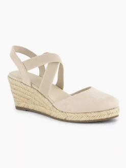 Graceland Beige Slingback Sleehak-Dames Sandalen