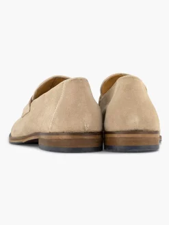 AM SHOE Beige Suede Instapper-Heren Geklede Schoenen